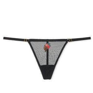 ✨🖤NWT Victoria’s Secret lingerie Flirty Mesh Adjustable V-String Thong - -Size M